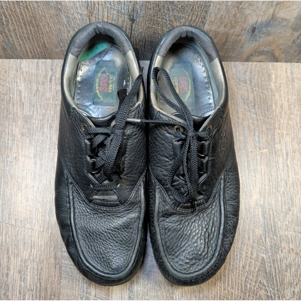SAS Pathfinder Shoes Sneakers Mens 12 W Black Pebbled Leather COMFORT USA